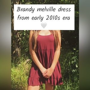 Brandy Melville Dress 🌸 Early 2010s Vibe Classic Burgundy Flowy Sundress